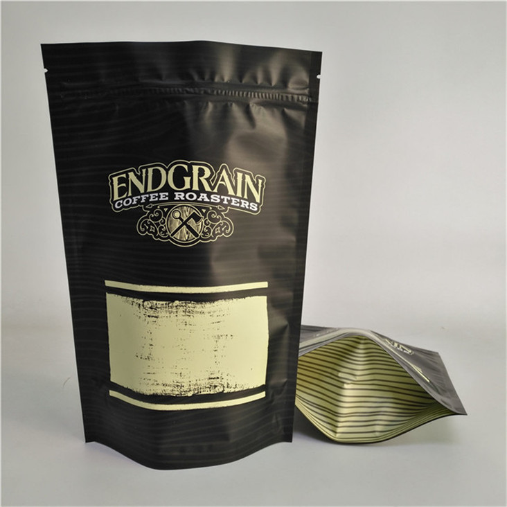 Kantong Resleting Berdiri dengan Logo Kustom Dicetak, Kantong Kopi Segel Makanan Plastik yang Dapat Ditutup Kembali dengan Bahan Food Grade dan Anti Bocor