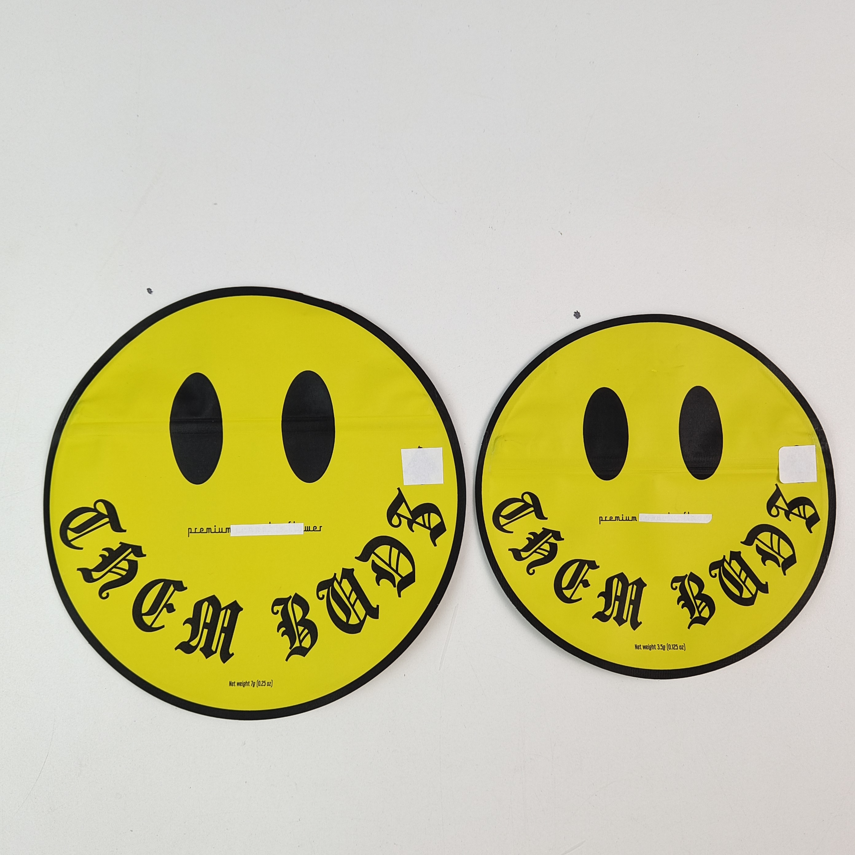 Tas Mylar 3,5g 7g yang tidak teratur dengan ritsleting di dalam cetak aluminium foil anti bau kantong plastik yang dapat dimakan