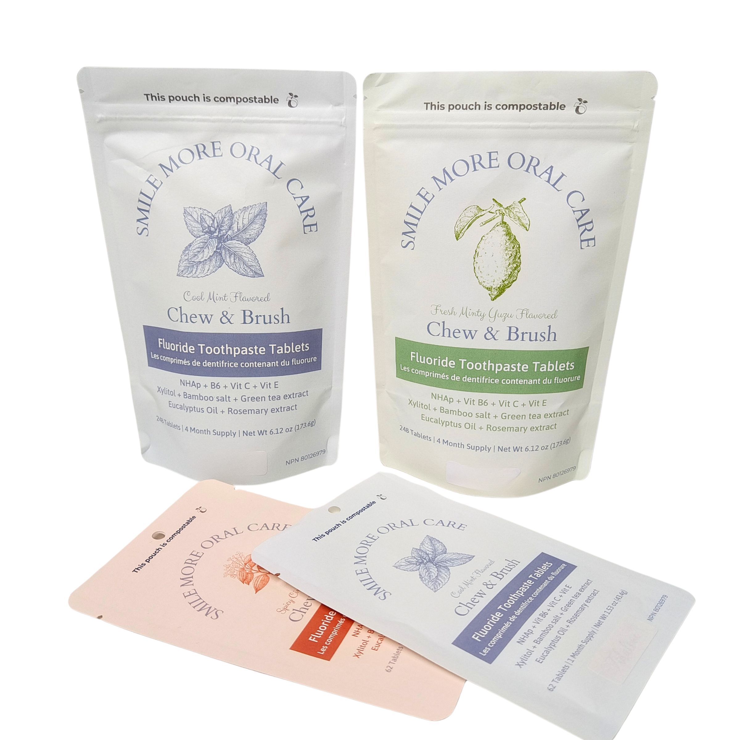 Kantong Kertas Kraft Biodegradable Putih Berdiri Kantong Ziplock Kemasan Plastik Untuk Makanan Hewan Peliharaan Kompos