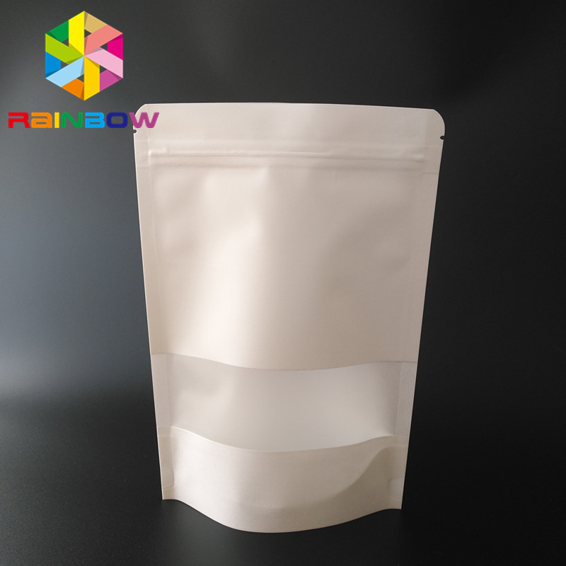 Daur Ulang Makanan Snack Stand Up Ziplock Bags Disesuaikan Pencetakan Logo 140 Micron Tebal
