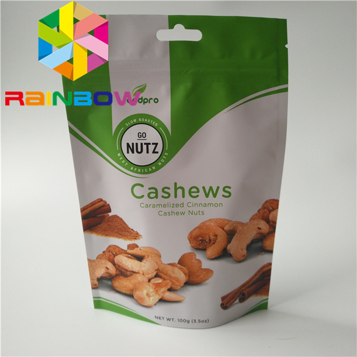 Foil Laminated Custom Snack Packaging 100g Mylar k Untuk Biskuit / Buah Kering