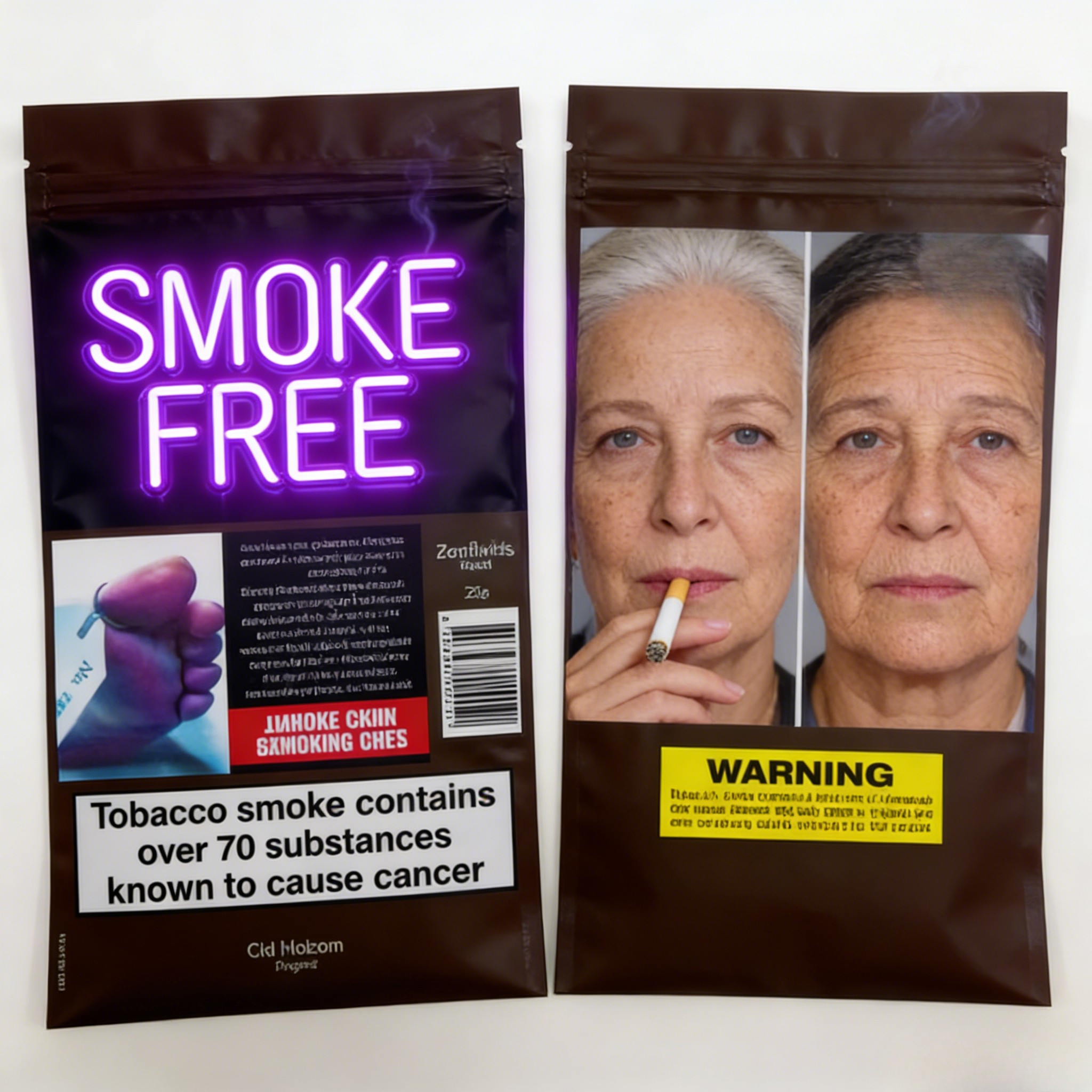 Segel sisi 3 yang dapat ditutup kembali 25g 30g 40g 50g 100g Tas Rokok Daun Gulung Tas Tembakau Dengan Zipper