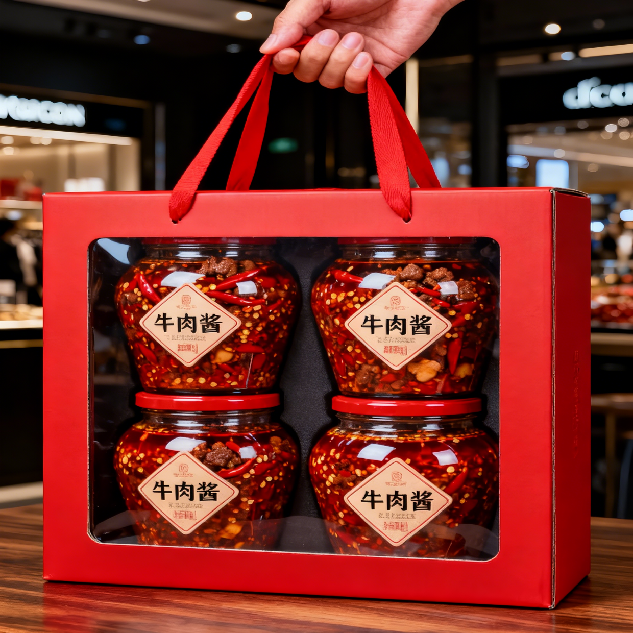 Kotak Kertas Hadiah Portabel yang Disesuaikan Dengan Jendela Transparan Kotak Hadiah Pesta Permen Kue Donat Kotak Kertas Dengan Pegangan