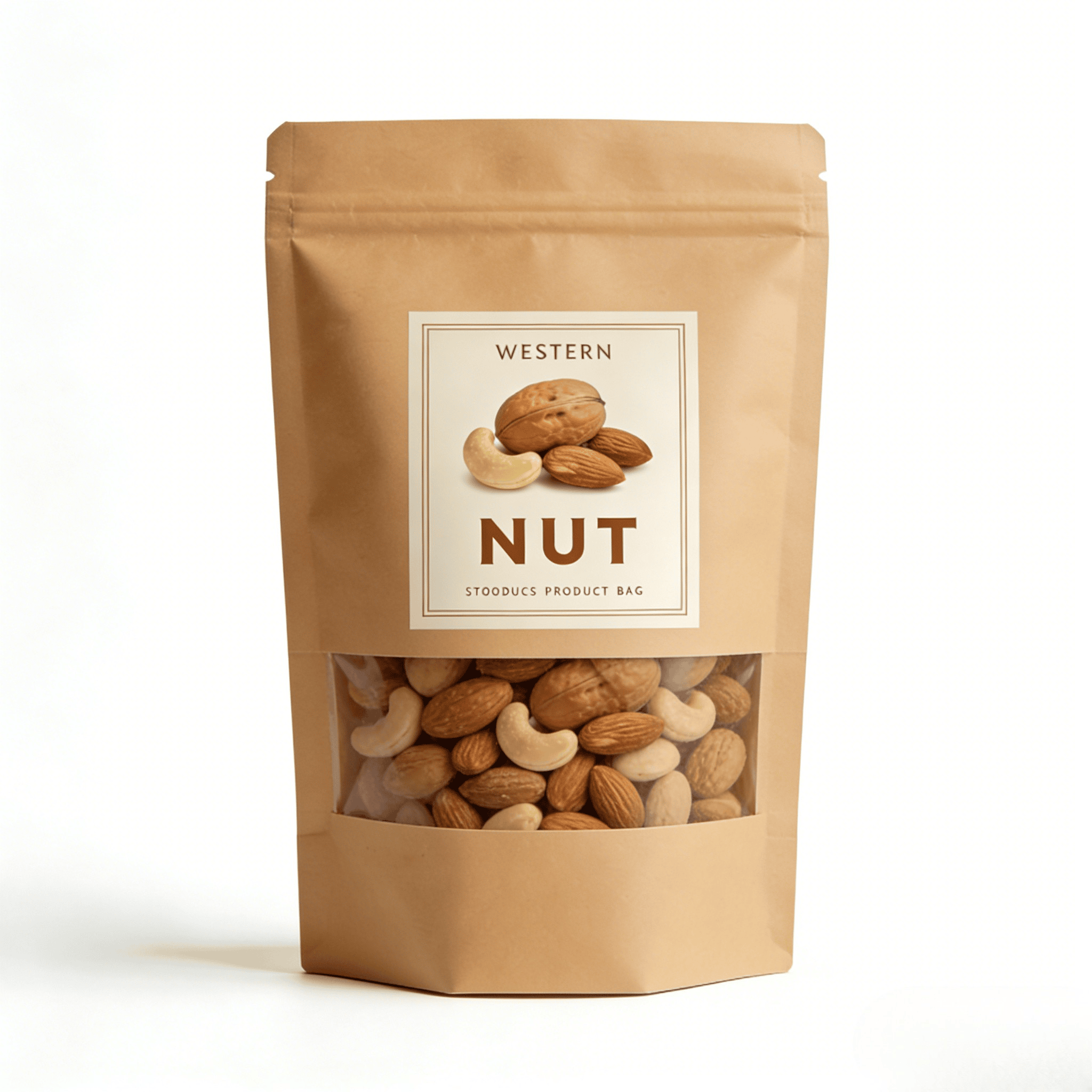 Printing Digital Customized Kraft Paper Heat Seal Stand Bag Dengan Jendela Untuk Makanan Hewan Peliharaan & Snacks