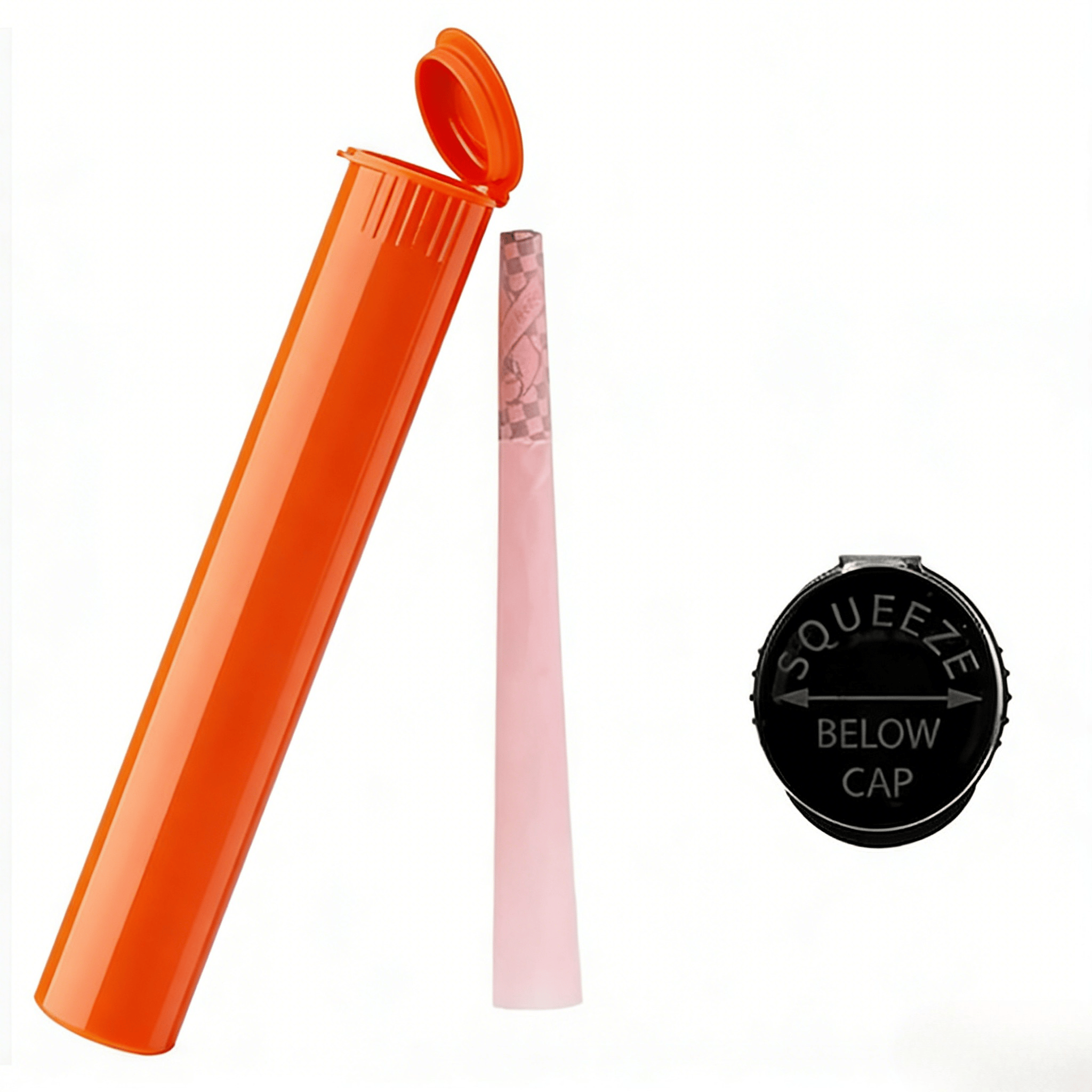 Warna khusus 80mm 98mm 109mm 116mm Tahan anak Memperset Pop Tops Tabung Plastik Pre Packing Rolling Tube Dengan Label Sticker