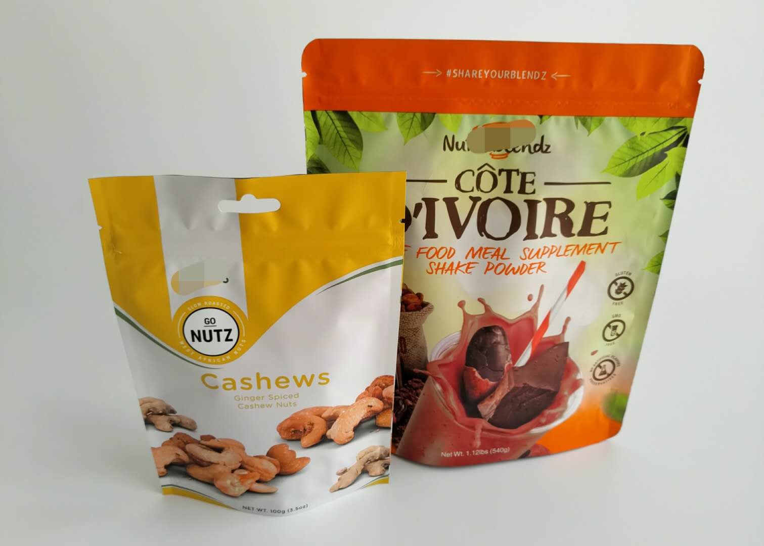 Biji Chia Organik Cookies Makanan Ringan Kemasan Tas Pencetakan Gravure Dengan Ritsleting