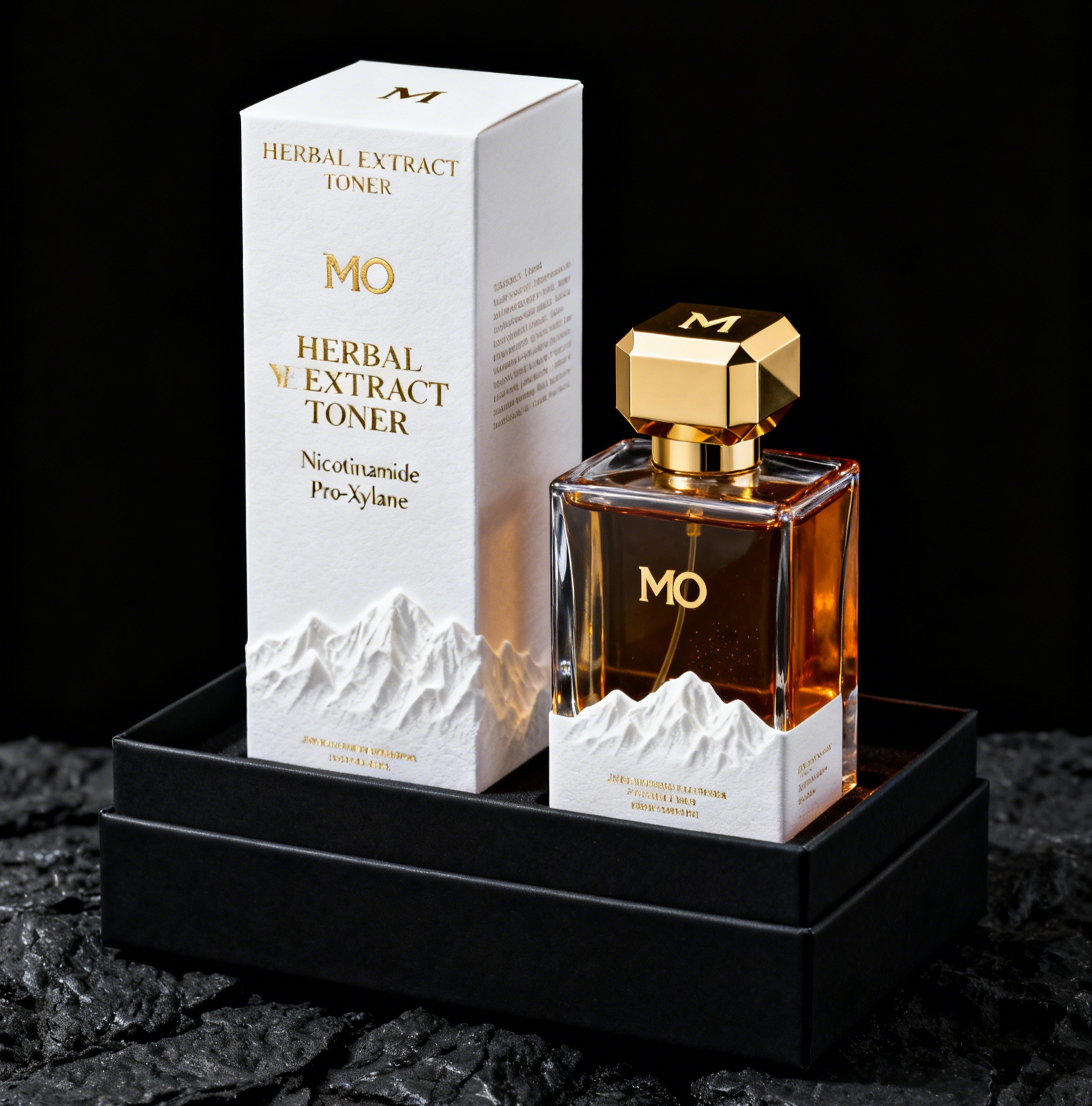 Custom Print Biodegradable Cosmetic Packaging Box dengan Gold Stamping dan Embossing untuk Perfume Gift Box