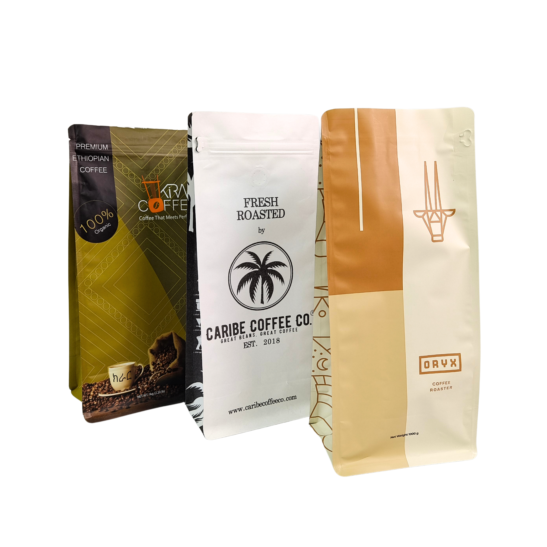 Kantong Berdiri Tahan Bau Kualitas Makanan 120 Mikron untuk Kemasan Kopi dan Camilan