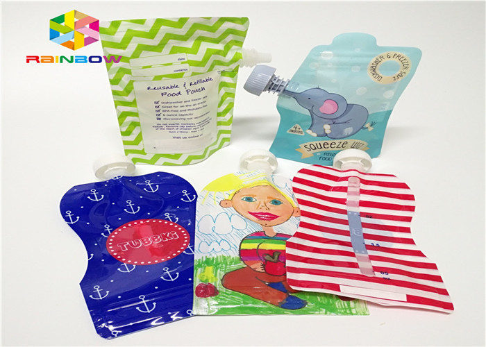 Aluminium Foil Stand Up Spout Pouch Kemasan Pencetakan Disesuaikan 120ml Plastik