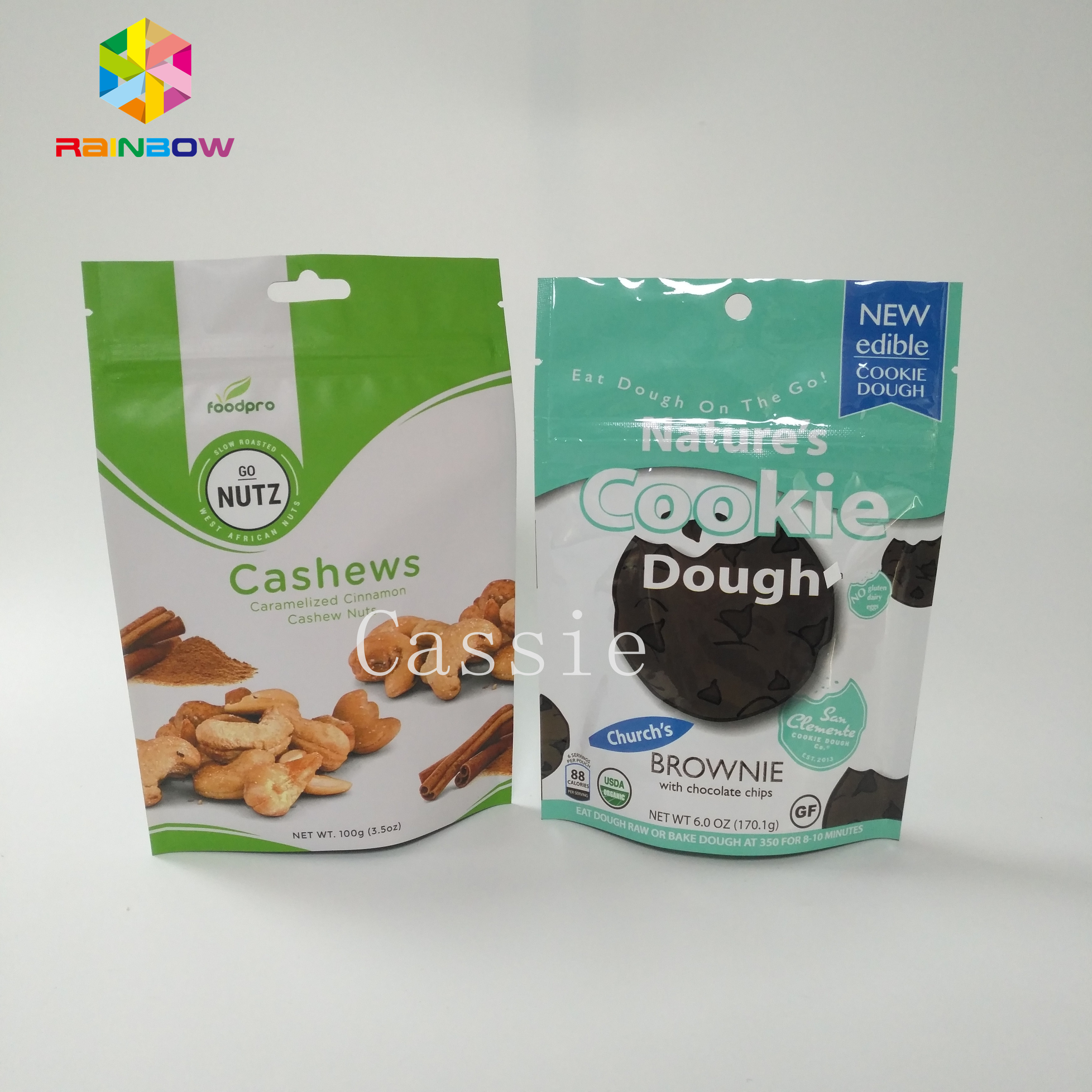 Gravure Printing Stand Up Aluminium Foil Bag Zipper Lock Disesuaikan Untuk Makanan Bubuk