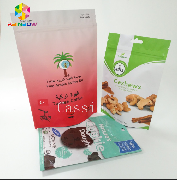 Digital Printing Kemasan Snack Bag Ditutup Kembali Aluminium Foil Stand Up Pouches