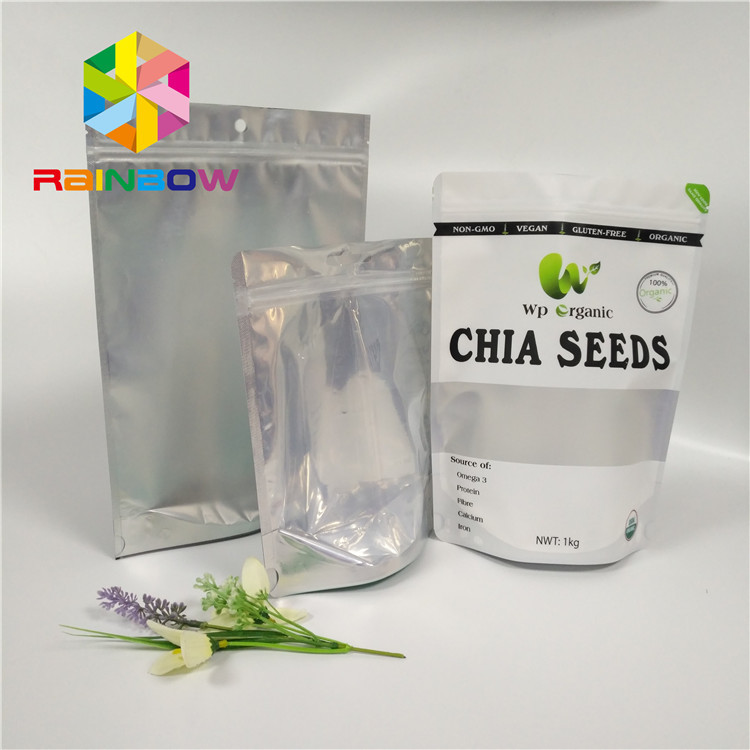Grosir Food Grade Aluminium Foil Berdiri Tas Ziplock Dengan Jendela Depan Yang Jelas Untuk Biji / Buah Kering