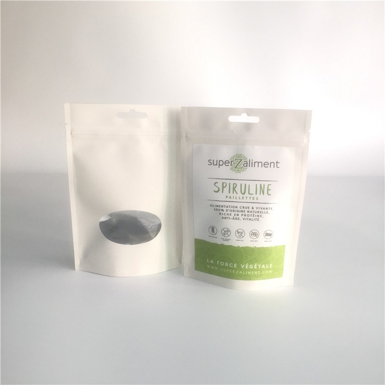 Tas Kertas Disesuaikan Disesuaikan Stand Up Kantong Pencetakan Gravure Dengan Jendela Jelas