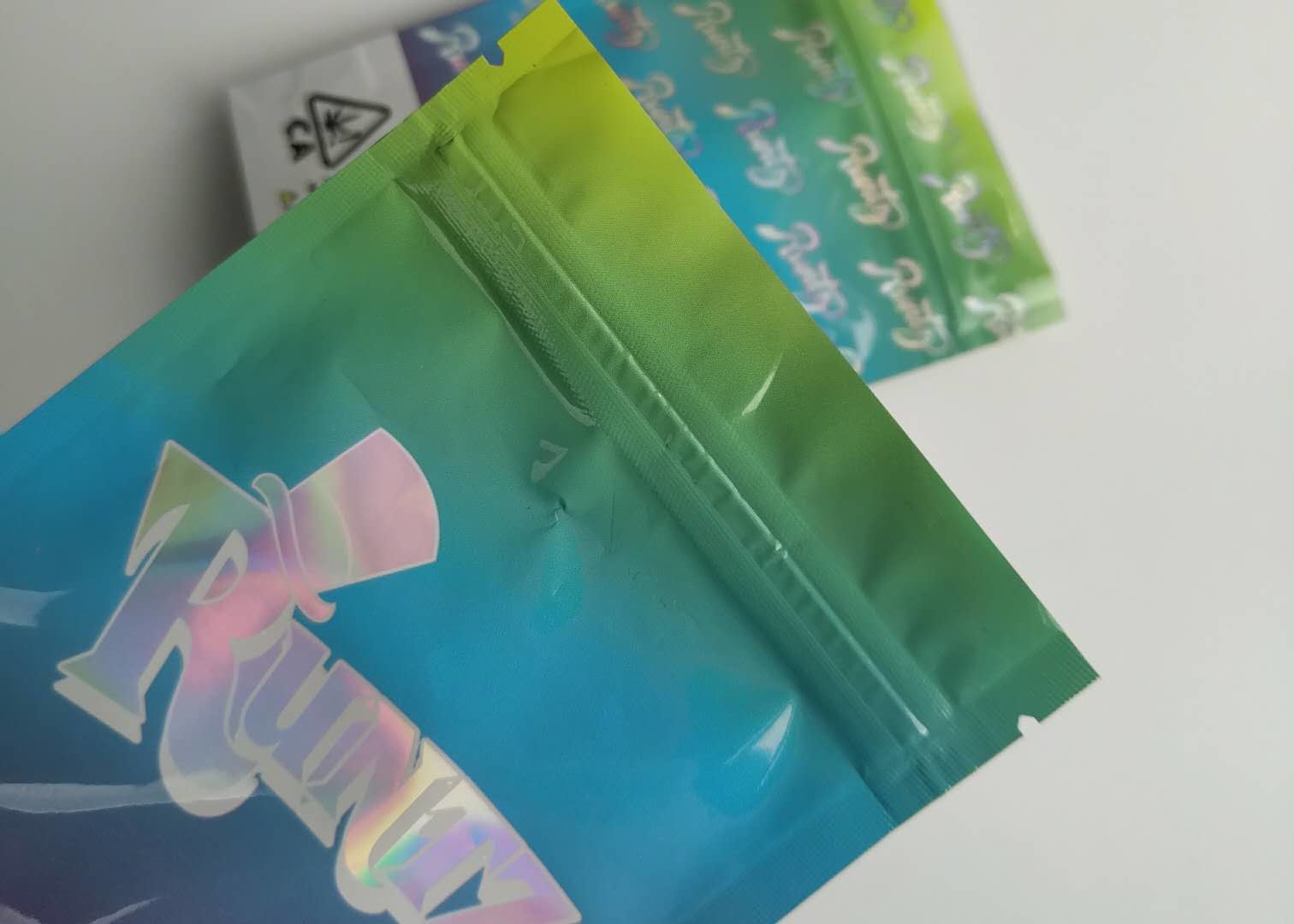 Hologram Weed Stand Up Zipper Pouch Tas Runtz Bau Bukti Dengan Jendela Jelas