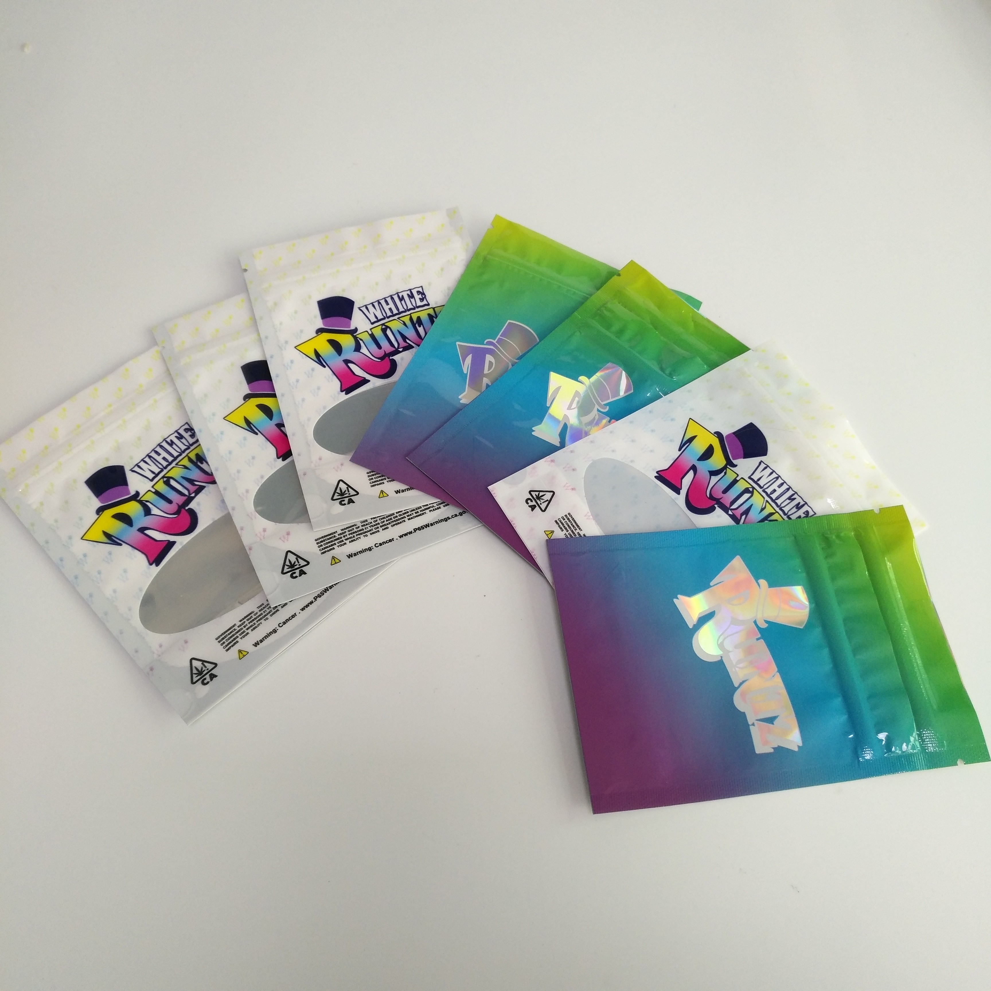 Mylar Runtz Disegel Tas Plastik Kustom Dicetak Untuk Kemasan Rami Cannabis