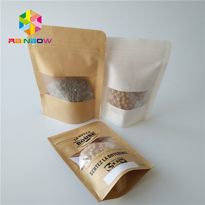 Stand Up Snack Food Packaging Bags Zip Lock Kantong Plastik Bening Transparan Dengan Jendela