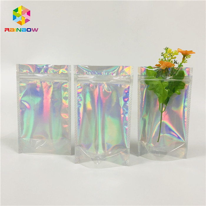 Mylar Aluminium Foil Stand Up Pouch Foil Hologram Packaging Bag Untuk Kosmetik