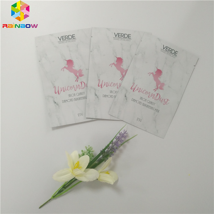 Masker Wajah Kemasan Kosmetik Tas Aluminium Foil Permukaan Dicetak Mengkilap