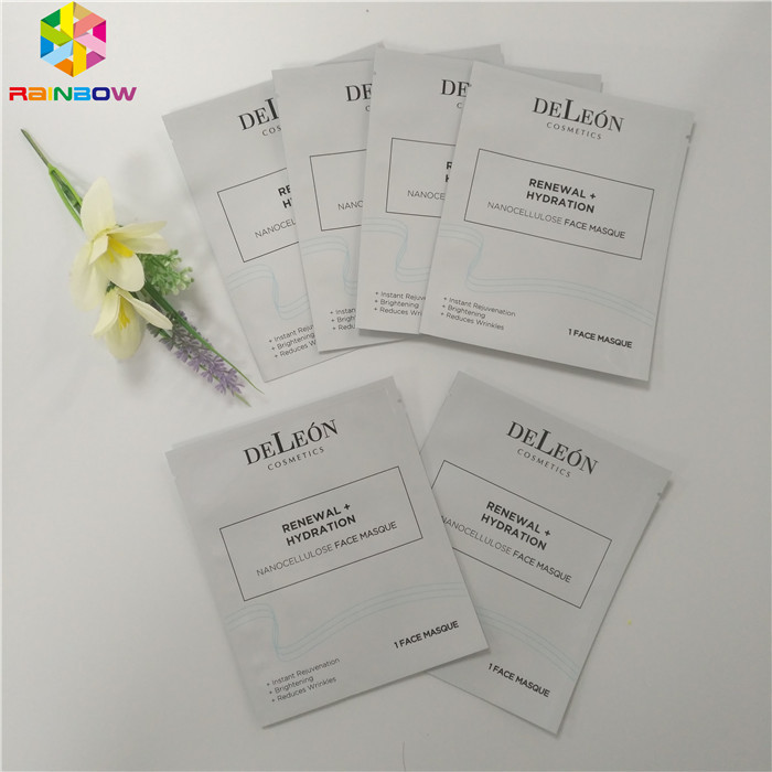 Aluminium Foil Plastik Kemasan Kosmetik Tas Kemasan Wajah 3 Sisi Seal Masker Paket