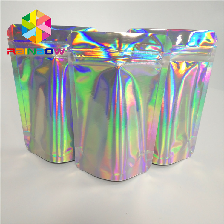 Ziplock Hologram Makanan Ringan Kemasan Tas Kustom Untuk Bulu Mata / Kuas / Perhiasan