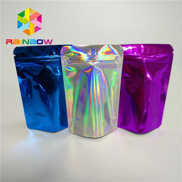 Kosmetik Glitter Powder Snack Makanan Kemasan Tas Shiny Holographic Hologram Mylar Pouch