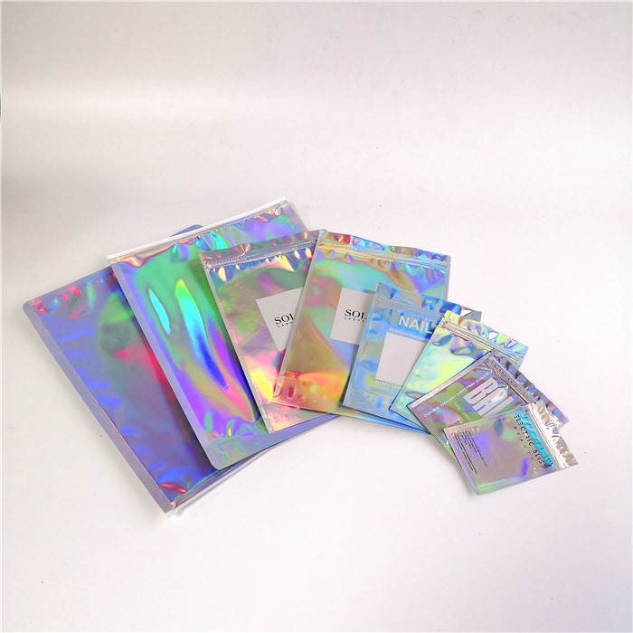 Gravure Pringting Stand Up Aluminium Foil Bag Hologram Packaging Bag Untuk Kosmetik