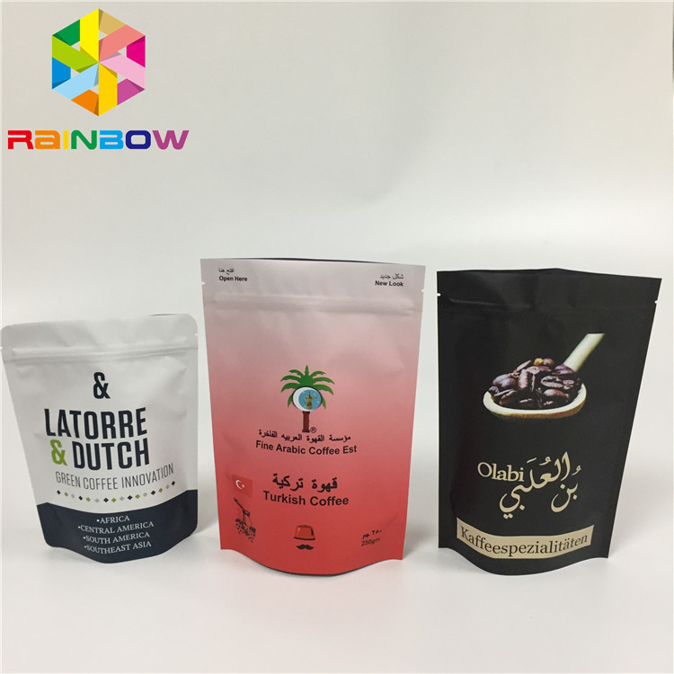 Gravure Printing Stand Up Zipper Pouch Bags Air Mata Notch Line Zip Lock Laminated Foil