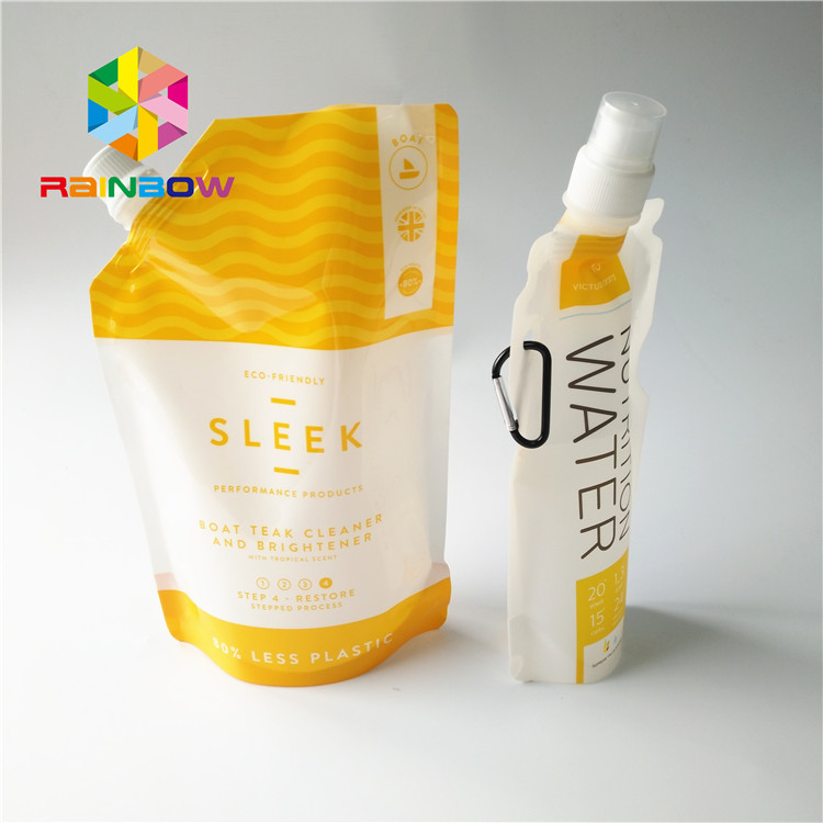 Kantong Cerat Minuman Cair Plastik, Minuman Jus Buah Kantung Stand Up Dengan Cap