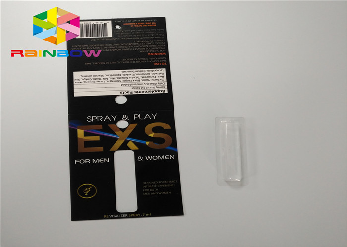 Geser Kustom Kartu Blister Kemasan Semprot Kartu Kertas Kemasan Lipat Dengan Lubang