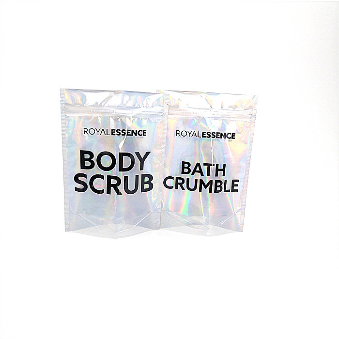 Glitter Body Scrub Tas Kosmetik Kompak Hologram Foil Transparan