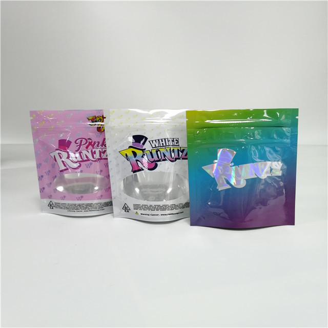 Stand Up Runtz Custom Ziplock Bags Childproof Kantong Packing Herbal Dengan Pencetakan Logo