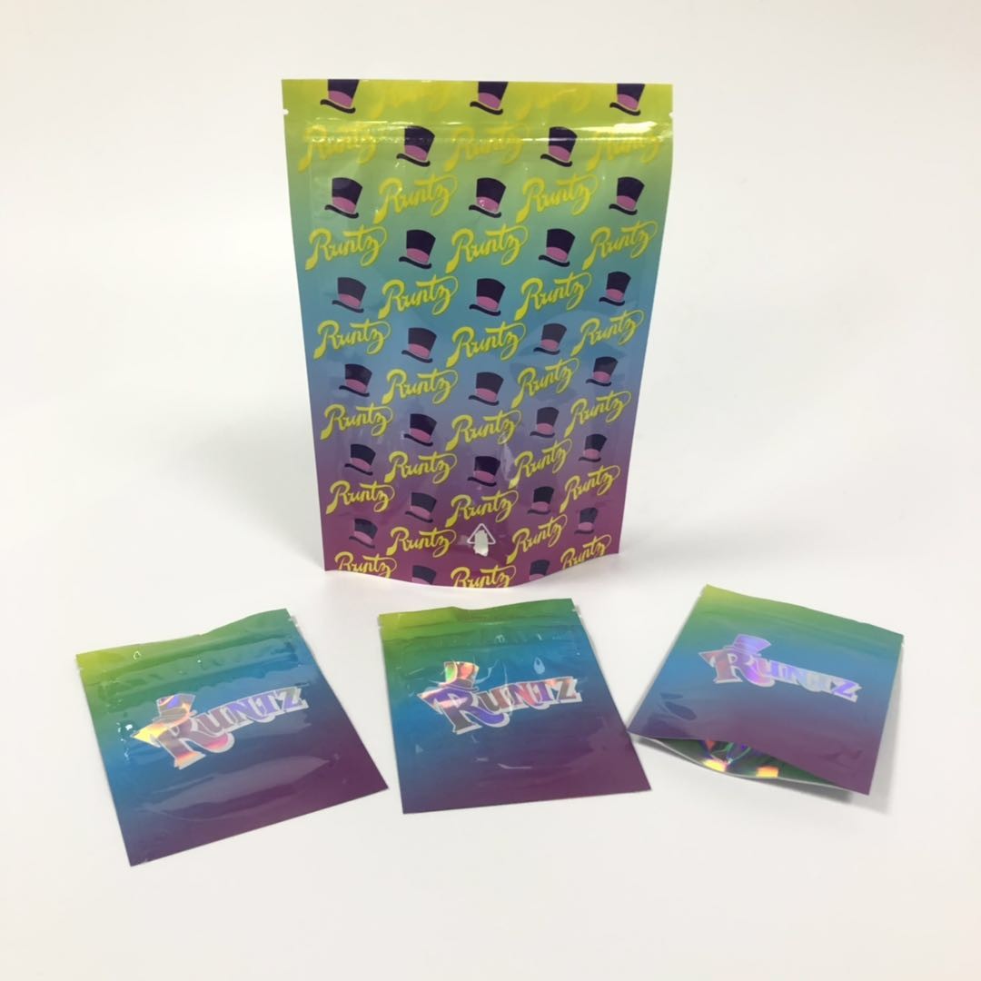 Kustom 1 oz 3.5g Dapat Jar Jokes Up Label Vape Mylar Bau Bukti Paket Pound Gulma Kemasan Tas Pink Putih Runtz