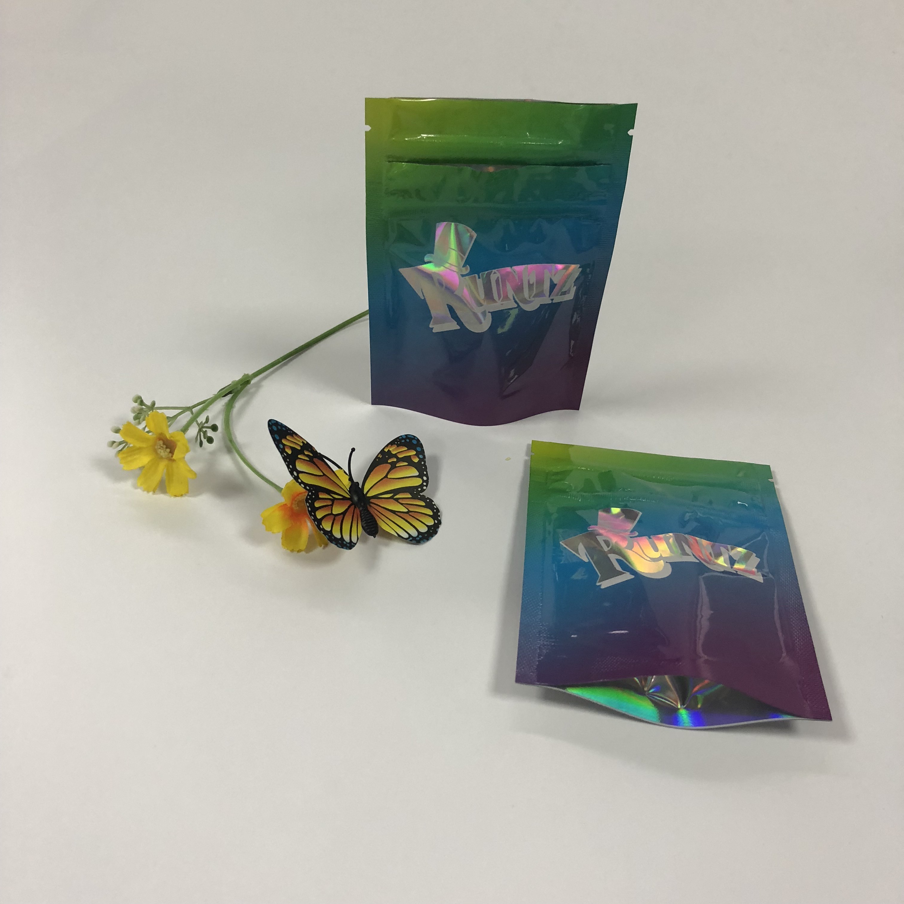 Double Zipper Foil Pouch Packaging Mylar Runtz Bags Plastic Untuk Packaging Cookies