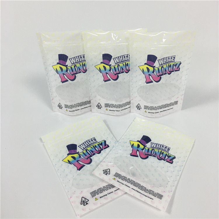 Bukti Bau Putih Runtz Stand Up Pouch Weed Bags Kemasan Mylar Doypack Bags