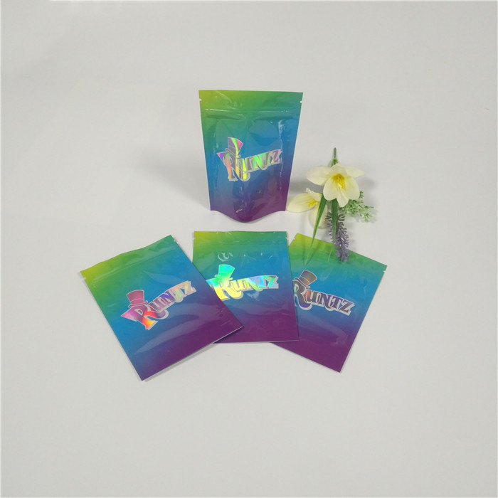Runtz Mylar Weed Foil Pouch Kemasan Tas Paket Lelucon Kustom Label Tahan Lama