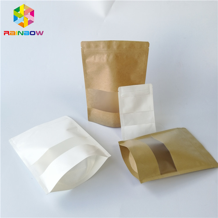 Kemasan Makanan Plastik Laminasi Reusable White Brown Paper Disesuaikan Percetakan