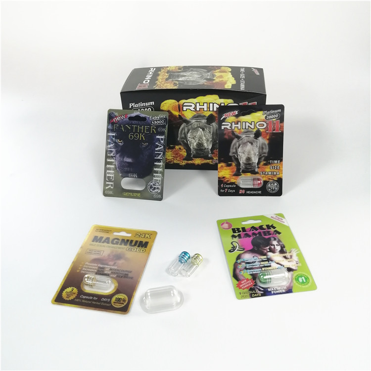 Rhino 69 3D Kartu Blister Kemasan Pria Enhancement Kapsul Plastik Masukkan Kotak Kartu 3d