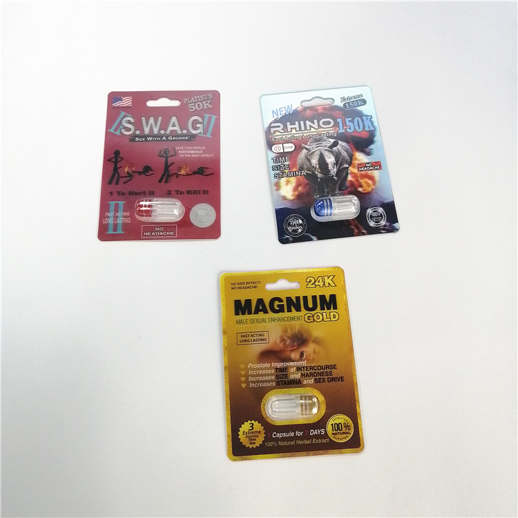 Kartu Premizen Kartu 3D Kapsul Blister Kemasan Untuk Pil Peningkatan Pria
