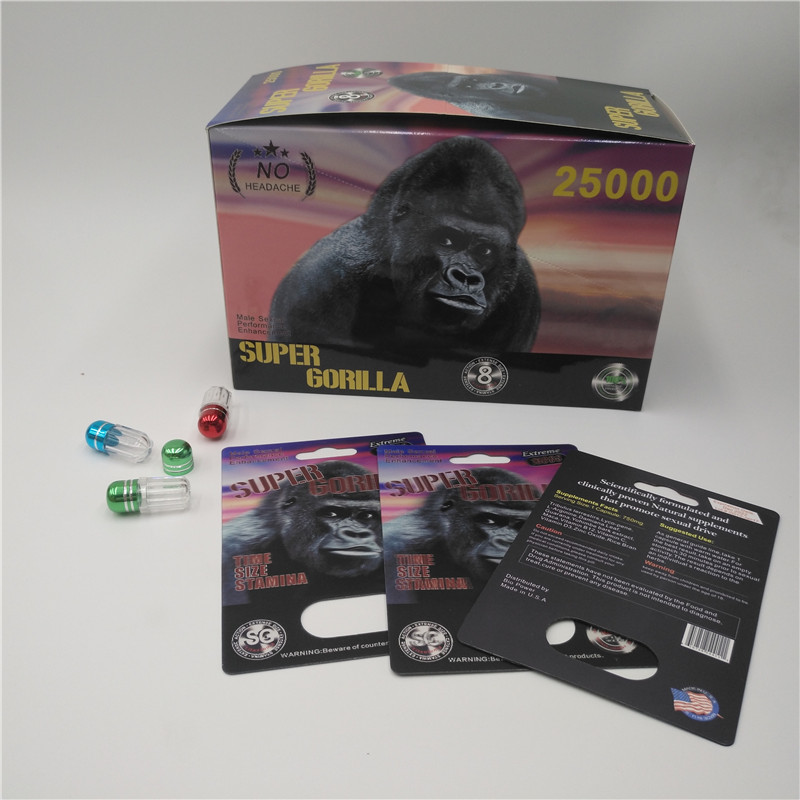 Fly Male Energy Enhancer Kartu Kertas Blister Gule Bahan Kemasan Lubang Ganda Untuk Kapsul