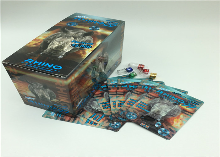 Emas 69K Badak Kapsul Blister Pack Kemasan Kartu 3D Dengan Penutup Plastik