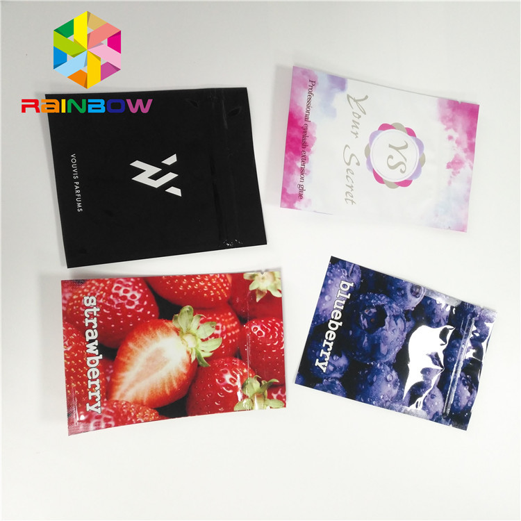 Matte Aluminium Foil Packaging Bags Tiga Side Seal Pouch Untuk Paket Kosmetik Makeup