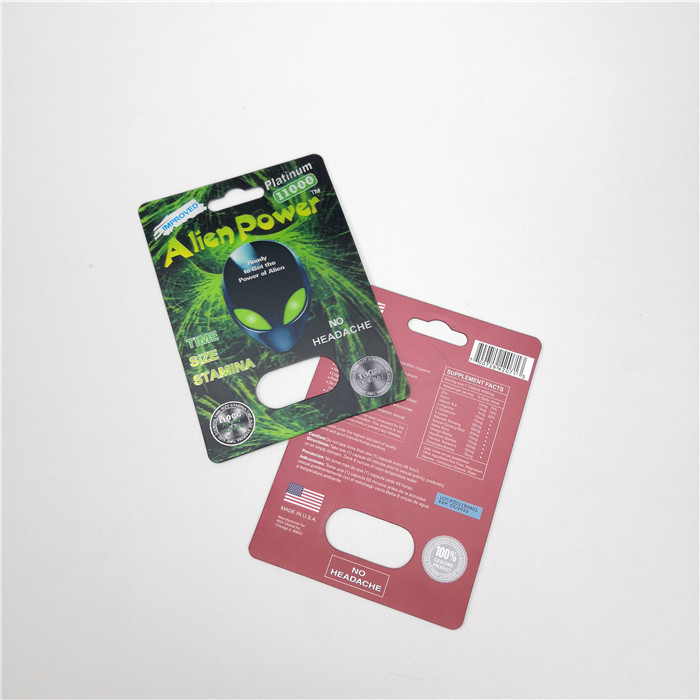 Meningkatkan Sexual Drive Blister Paper Card Alien Power / Kemasan Swag Capsules