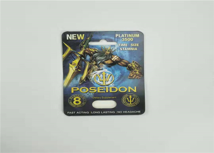 Kotak Kemasan Kartu Blister Ramah Lingkungan Badak 7 Kertas Kartu Untuk Pria Enhancer Capsule