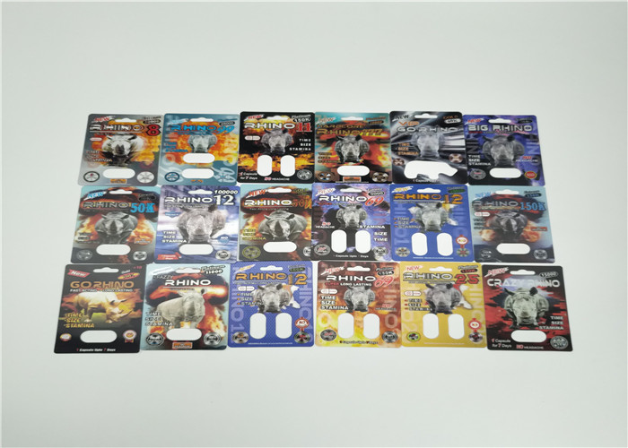 Fire Rhino50K 3d Effect Blister Kartu Kemasan Paket Enhancement Pria Pill Untuk Pil Seks Kapsul