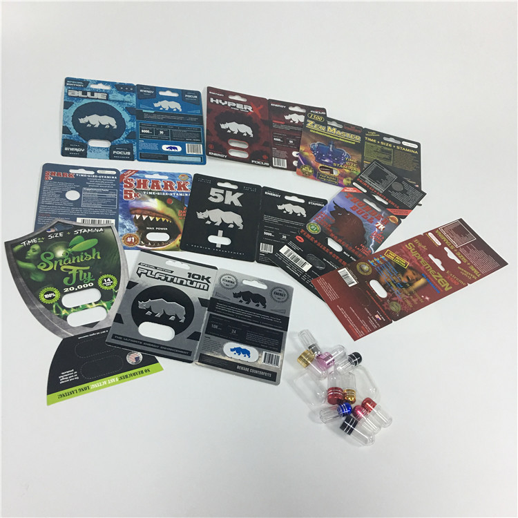 Sutra Pencetakan Kartu Blister Kemasan Obat Peningkatan Laki-laki Pil Seks Badak Logo Kustom