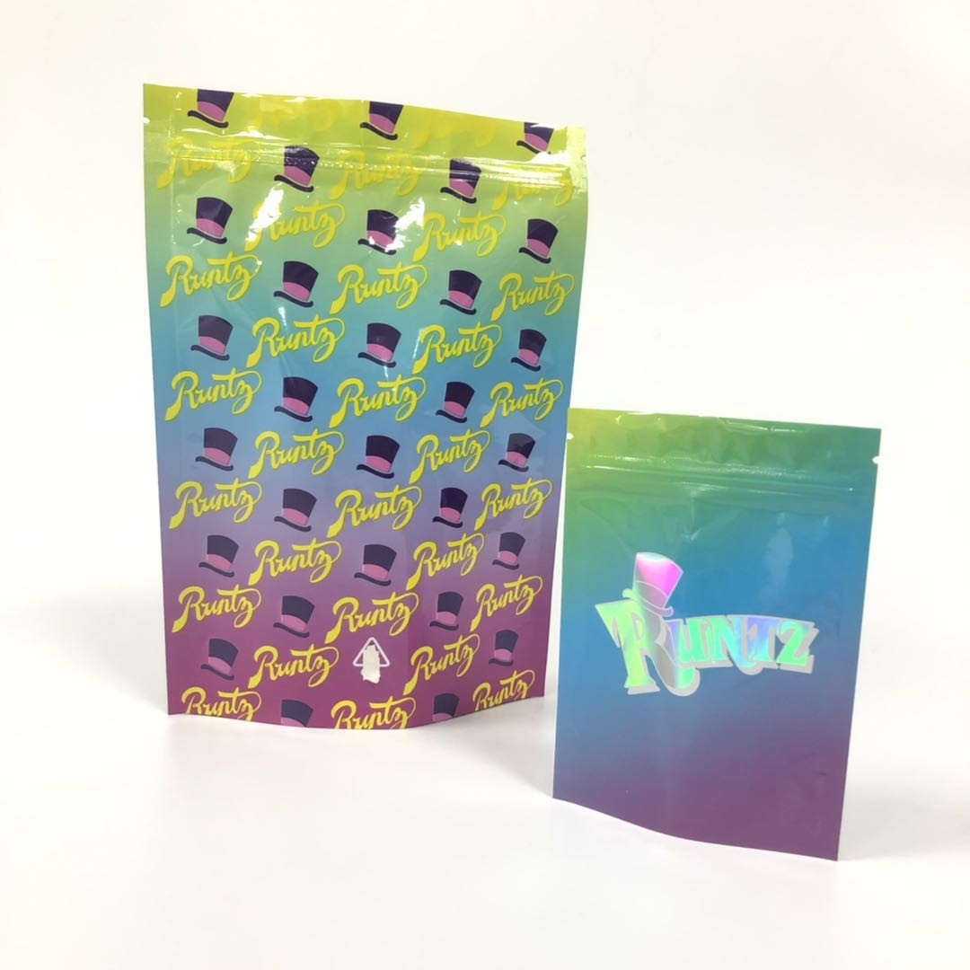 3,5 Gram Stand Up Kemasan Dupa Herbal Mylar Ziplock Weed Bau Bukti Runtz Hemp Bags