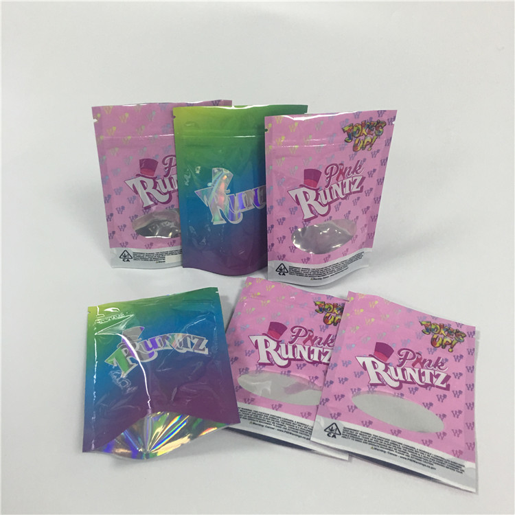 Matte Ziplock Dicetak Kemasan Dupa Herbal Weed Wraps Hologram Rotogravure Printing