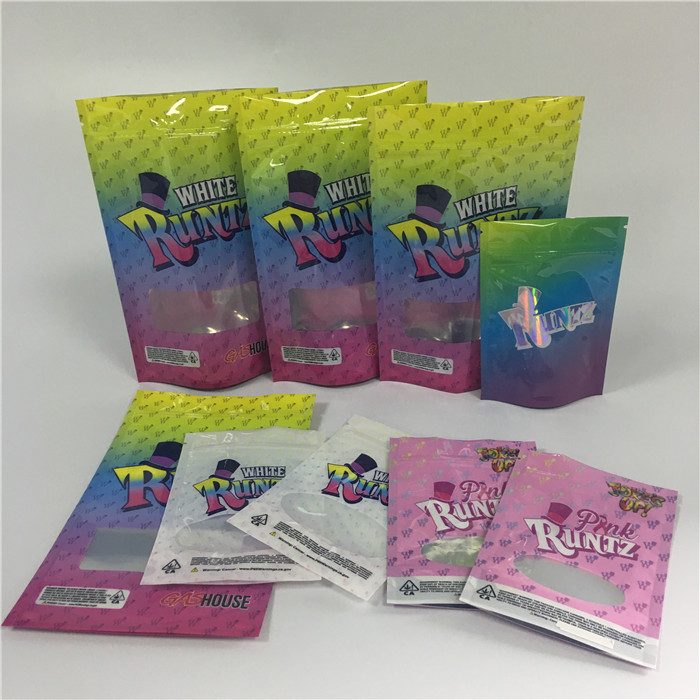 Mylar Reusable Ziplock Bags Bau Bukti Ziplock Aluminium Foil Cbd Gummy Bear Pouch