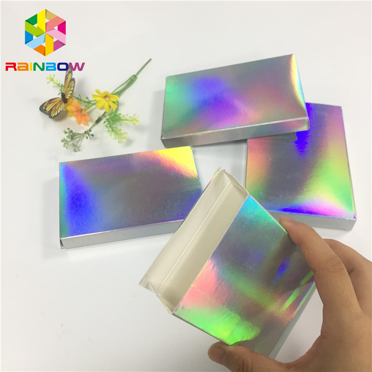 Rectangular Folding Hologram Paper Packaging Box Untuk Kosmetik Eyelash Brush Masker Wajah