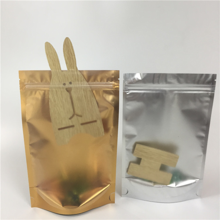 Dilaminasi Aluminium Foil Zip Lock Bag Stand Up Pouch Transparan Kelembaban Bukti